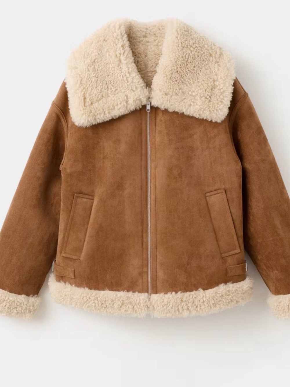 Adult Tan Faux-Shearling Aviator Jacket